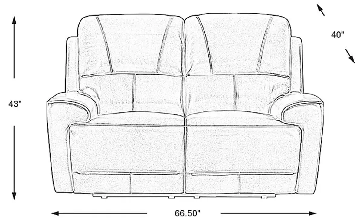 Fremont Gray Leather Reclining Loveseat