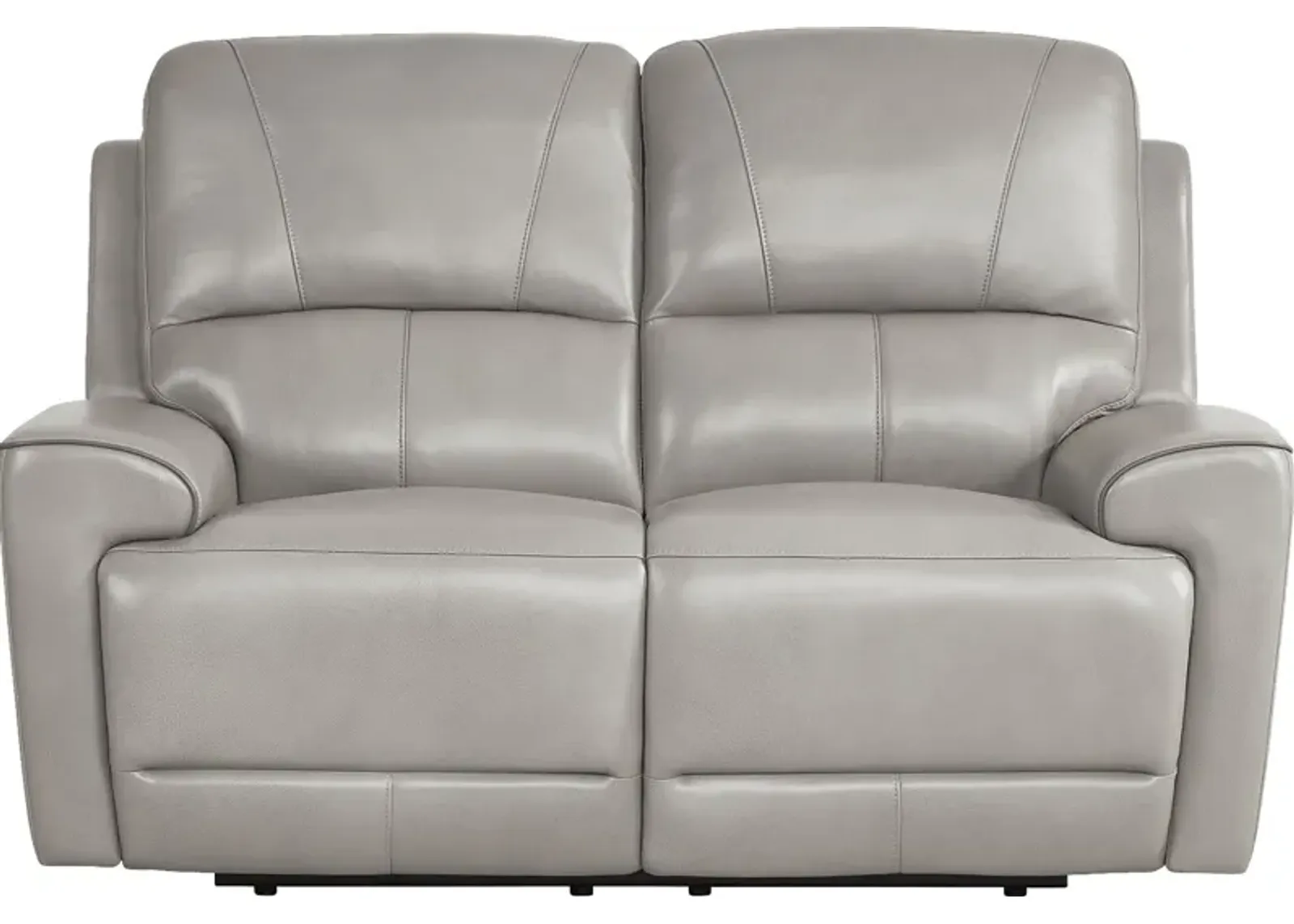 Fremont Gray Leather Reclining Loveseat