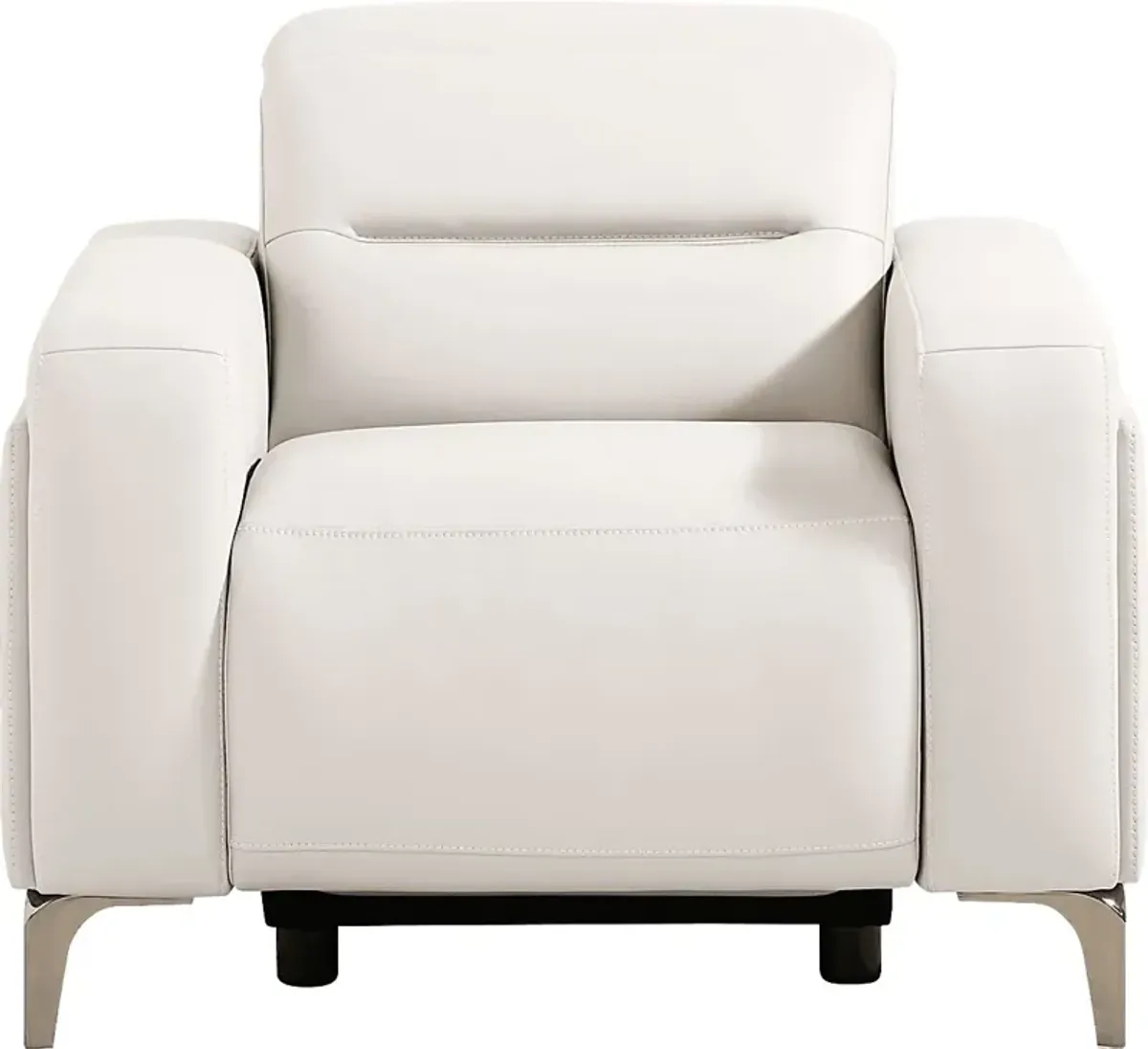Amalfi White Leather Dual Power Recliner