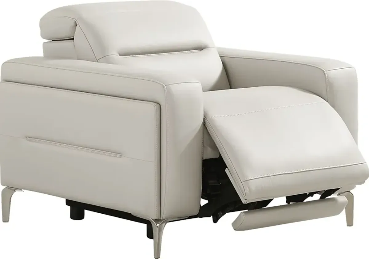 Amalfi Gray Leather Dual Power Recliner