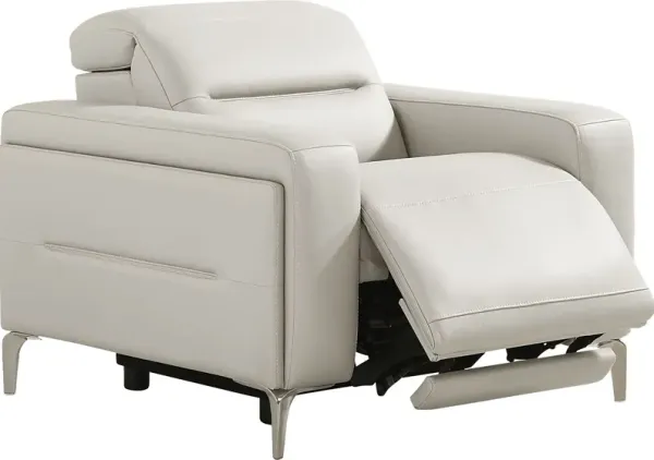 Amalfi Gray Leather Dual Power Recliner