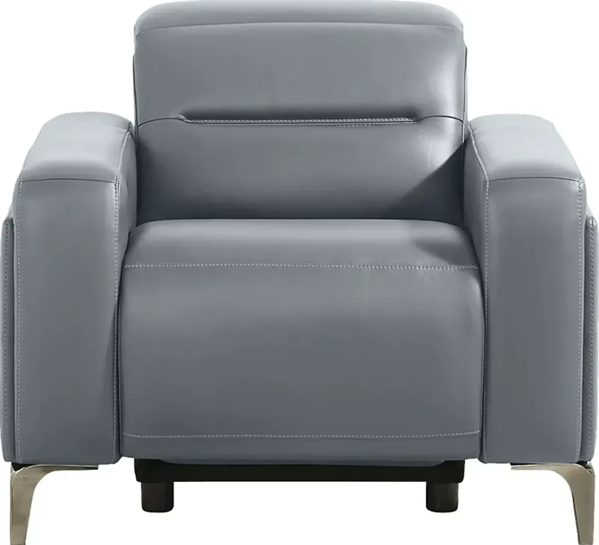 Amalfi Blue Leather Dual Power Recliner