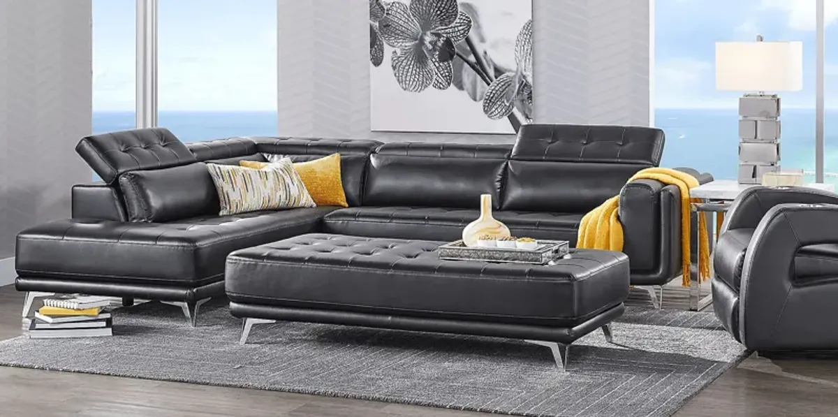 Hudson Heights Black 6 Pc Sectional Living Room