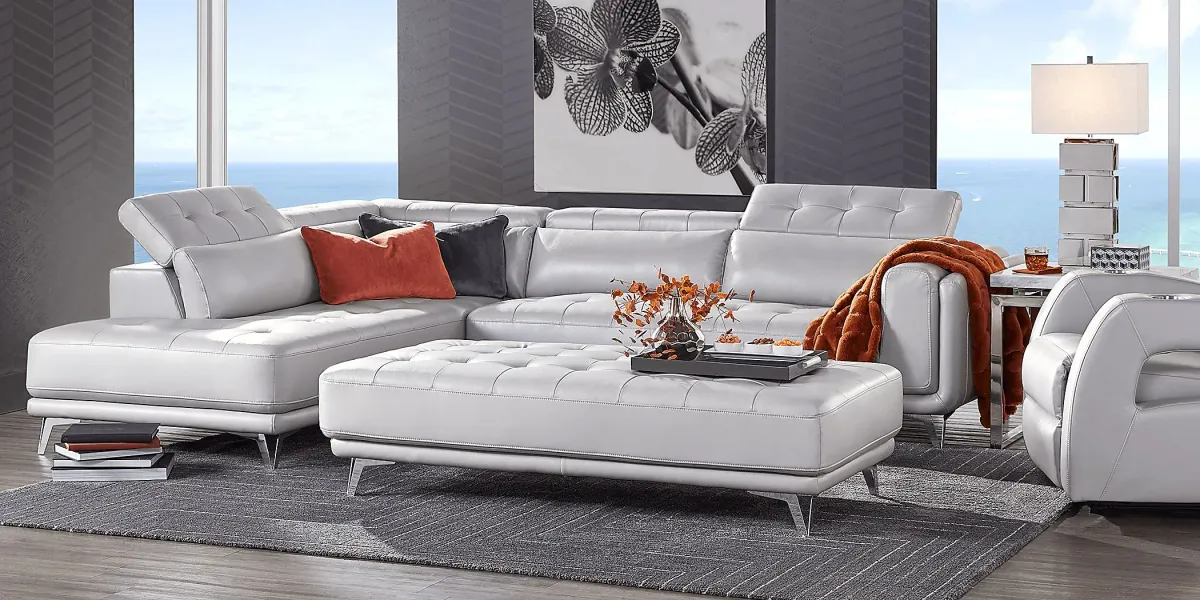 Hudson Heights Platinum 6 Pc Sectional Living Room
