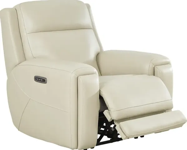 Hammond Park Beige Leather Triple Power Recliner