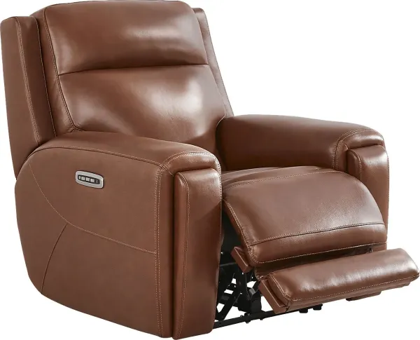 Hammond Park Brown Leather Triple Power Recliner
