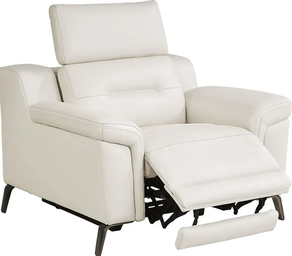 Castella Ivory Leather Dual Power Recliner