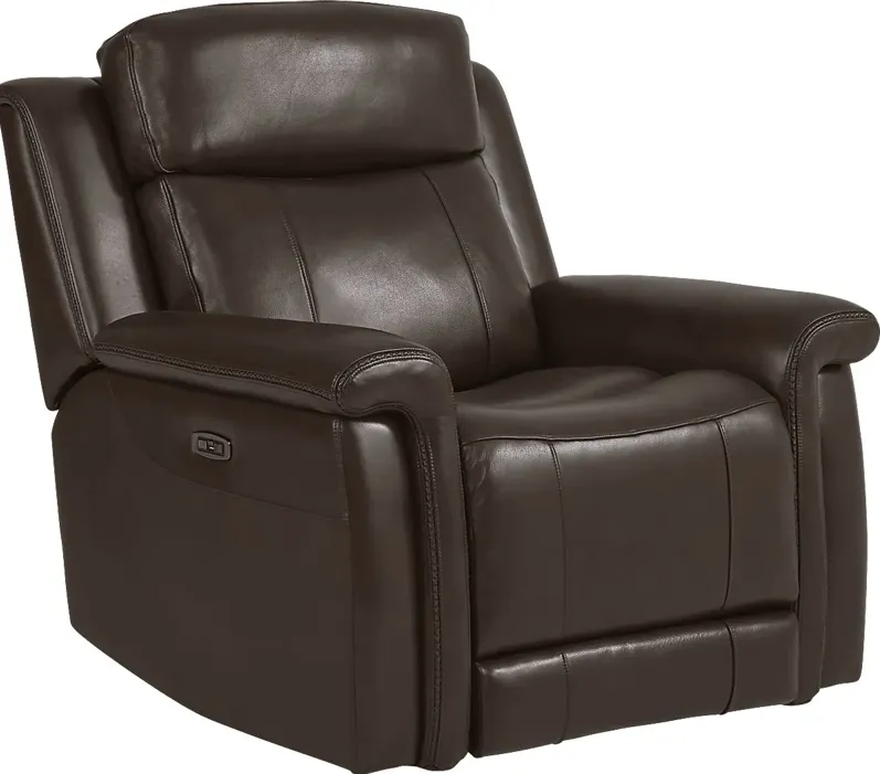 Orsini Brown Leather Dual Power Recliner