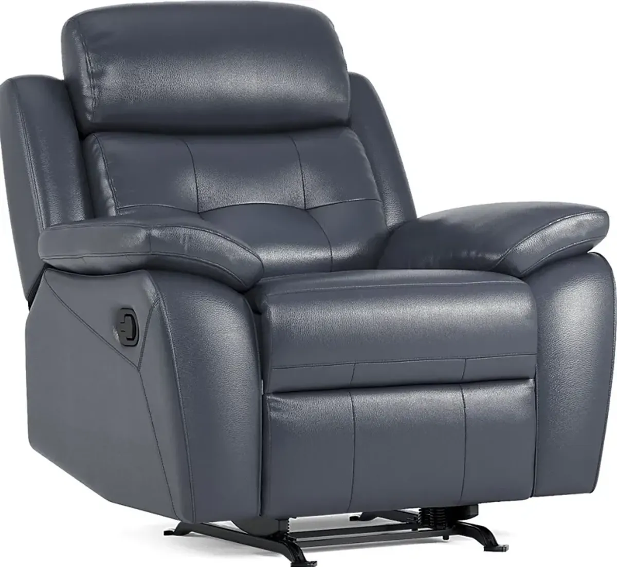 Antonin Blue Leather Rocker Recliner