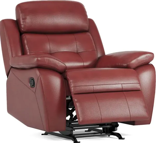 Antonin Red Leather Rocker Recliner