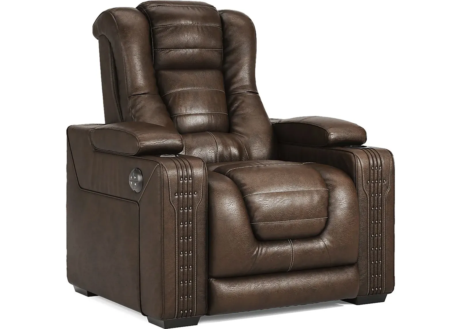 Renegade Brown Leather Dual Power Recliner