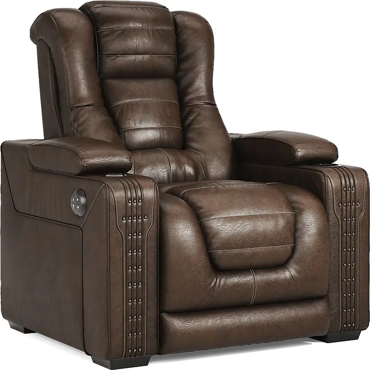 Renegade Brown Leather Dual Power Recliner