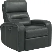 Sierra Madre Gray Leather Dual Power Recliner