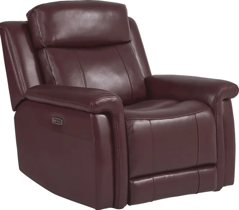Orsini Red Leather Dual Power Recliner