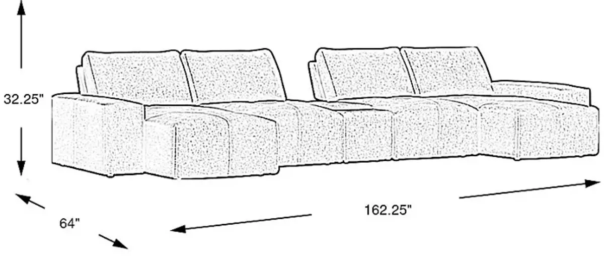 Laney Blue 5 Pc Sectional