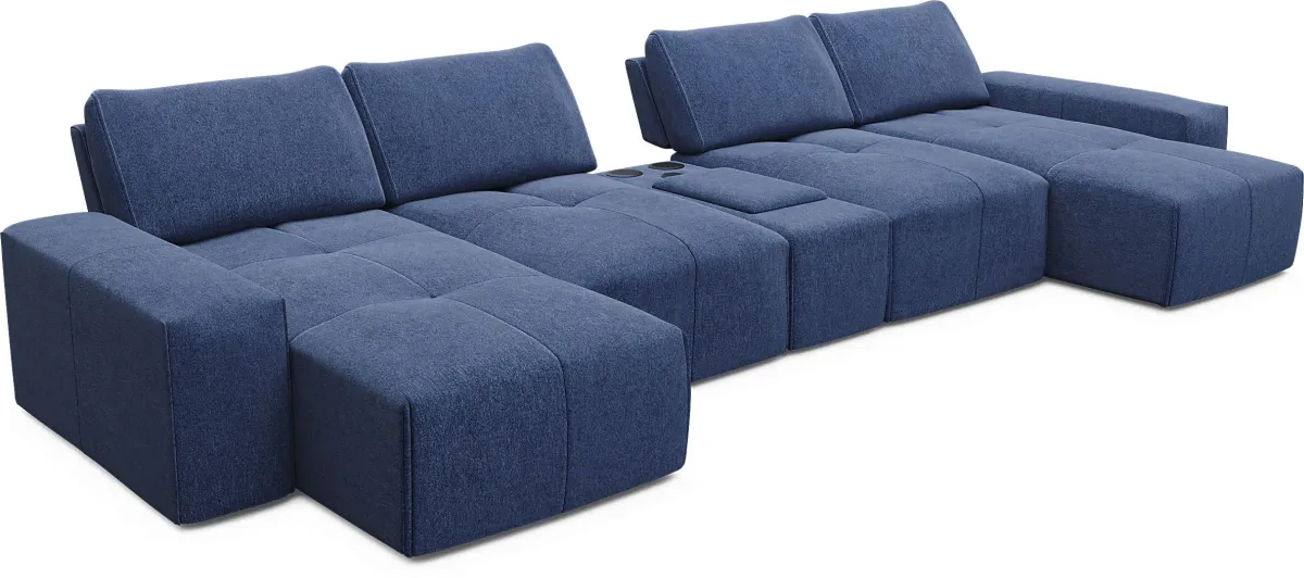 Laney Blue 5 Pc Sectional