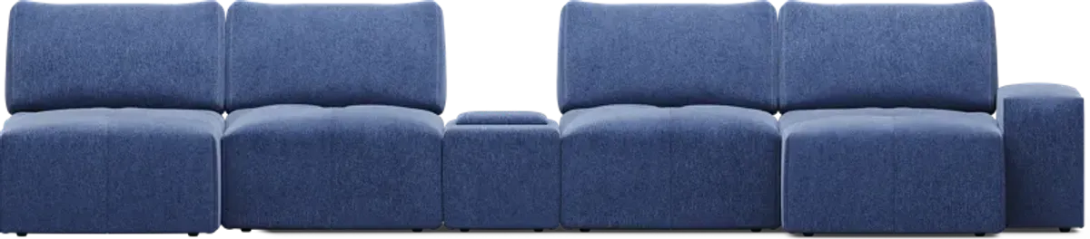 Laney Blue 5 Pc Sectional