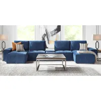 Laney Blue 5 Pc Sectional
