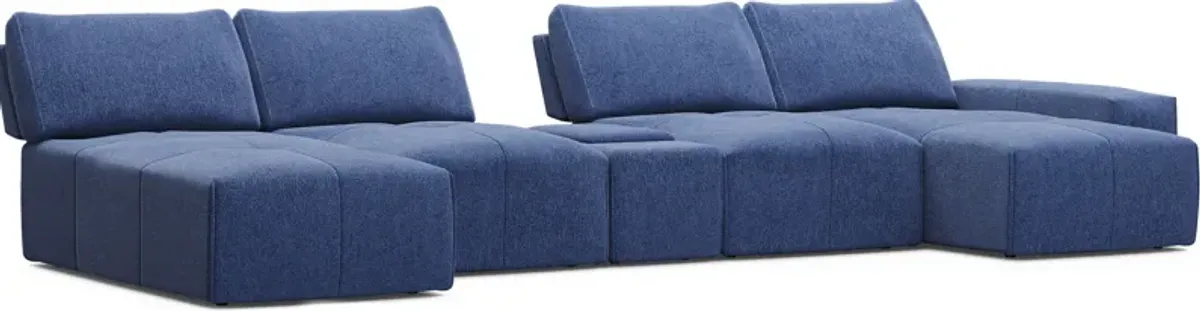 Laney Blue 5 Pc Sectional