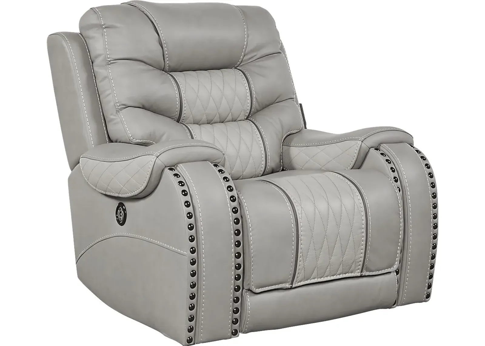 Eric Church Highway To Home Headliner Gray Leather Dual Power Recliner by Rooms To Go Furniture