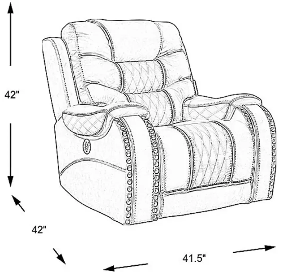 Headliner Gray Leather Dual Power Recliner