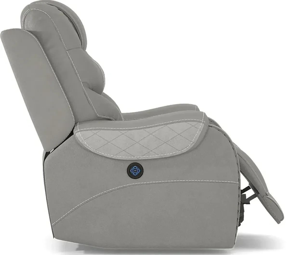 Headliner Gray Leather Dual Power Recliner