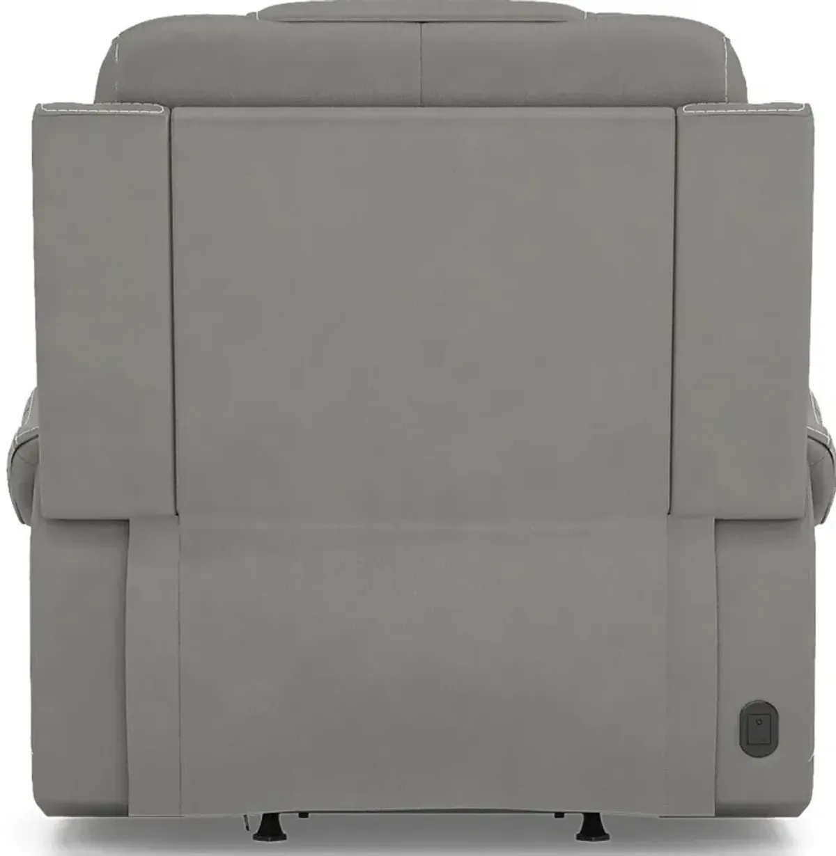 Headliner Gray Leather Dual Power Recliner