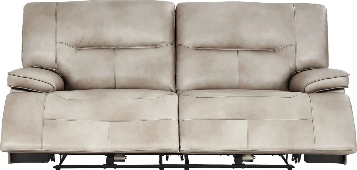 Caletta Way Beige Leather 7 Pc Dual Power Reclining Living Room