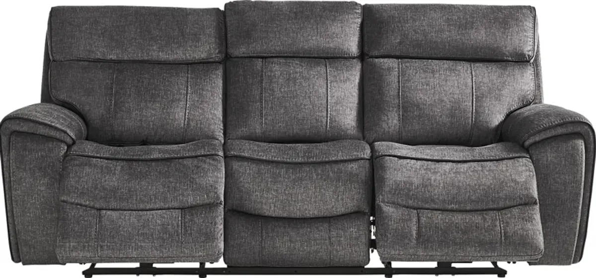 Bradshaw Place Dark Gray 7 Pc Living Room with Dual Power Reclining Sofa