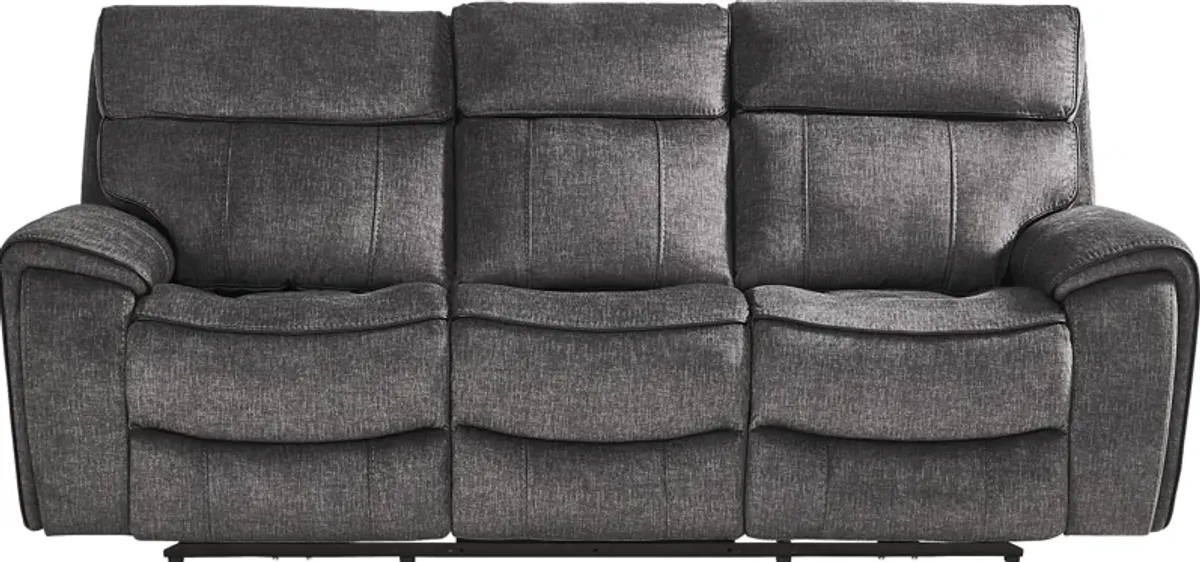 Bradshaw Place Dark Gray 7 Pc Living Room with Dual Power Reclining Sofa