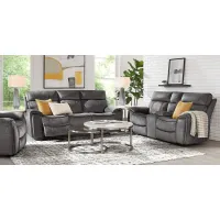 Bradshaw Place Dark Gray 7 Pc Living Room with Dual Power Reclining Sofa