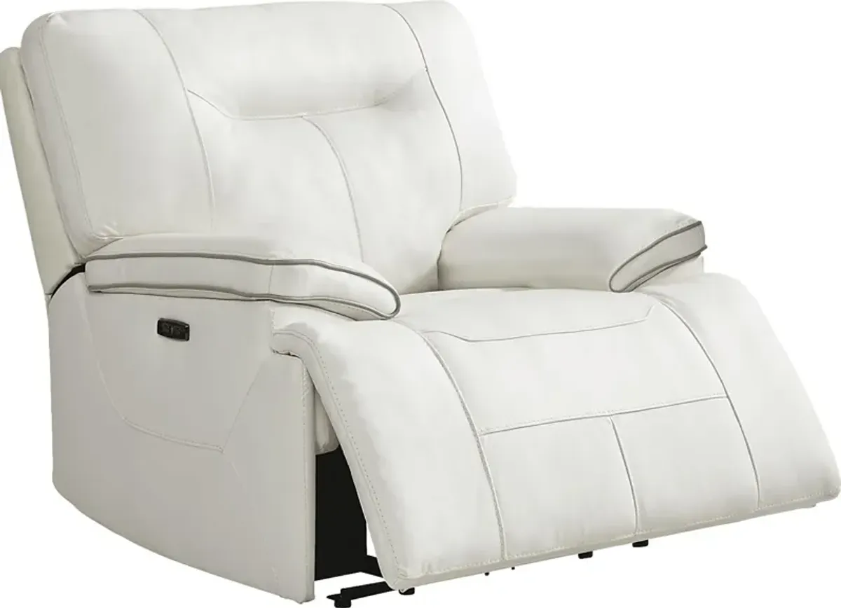 Bernsley White Dual Power Recliner