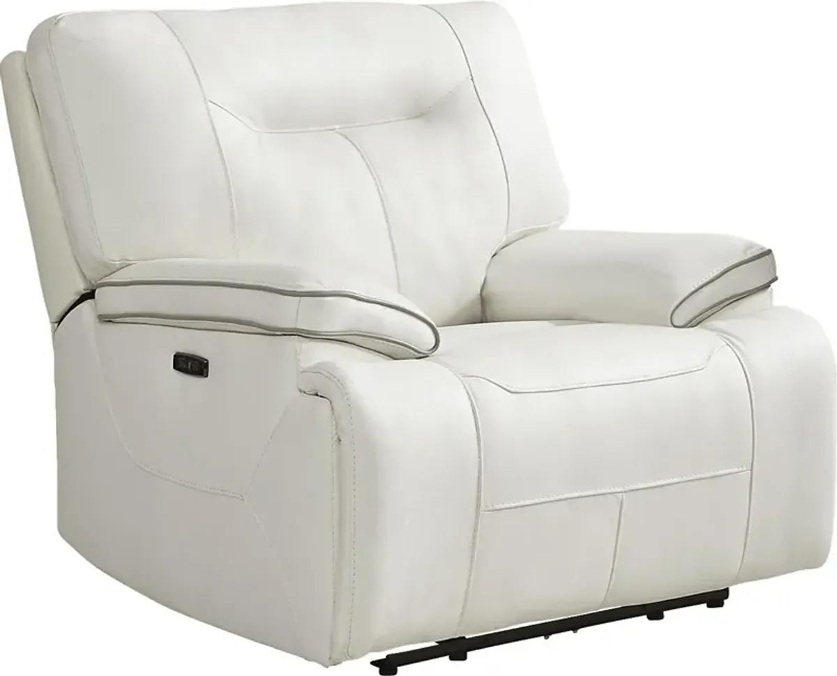 Bernsley White Dual Power Recliner