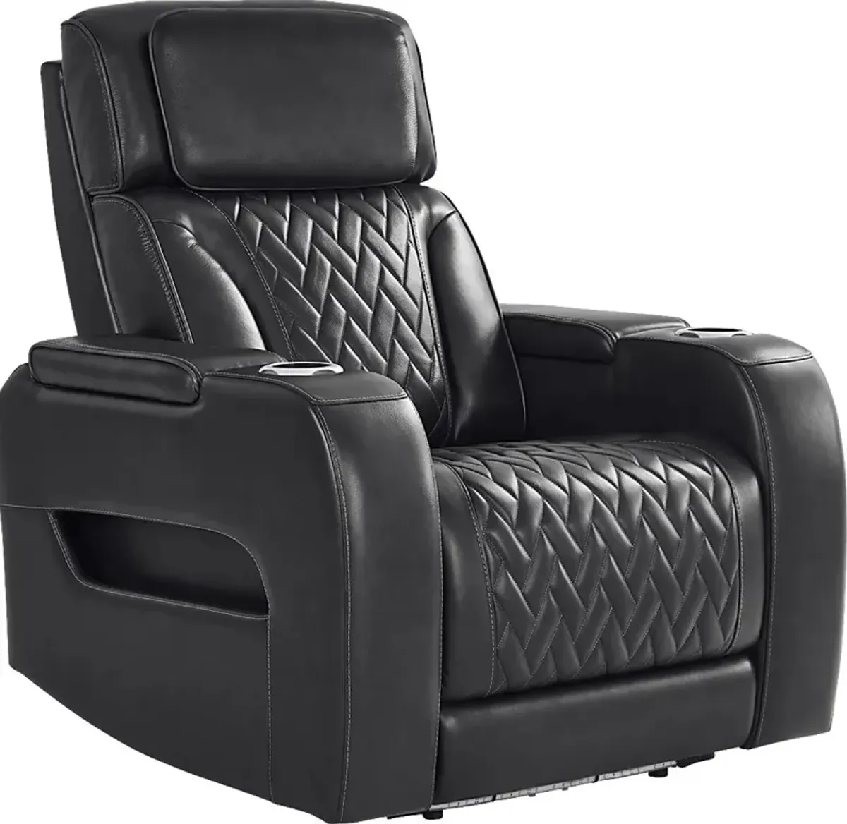 Port Royal Midnight Leather Triple Power Recliner