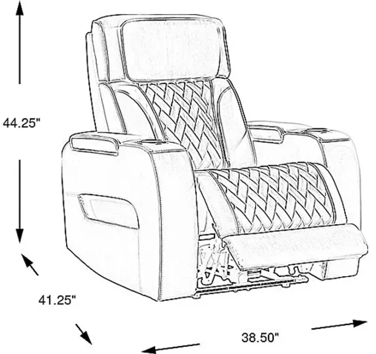 Port Royal Midnight Leather Triple Power Recliner