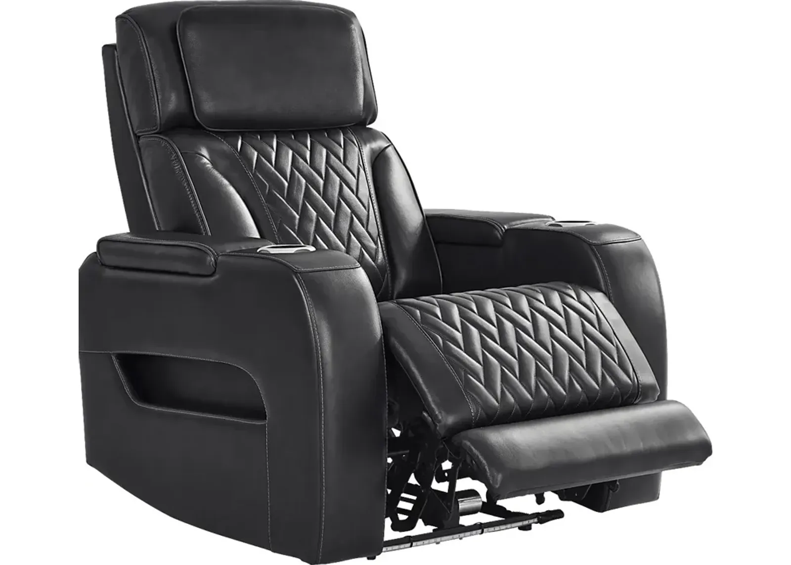 Port Royal Midnight Leather Triple Power Recliner