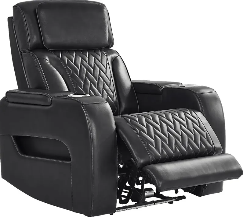 Port Royal Midnight Leather Triple Power Recliner