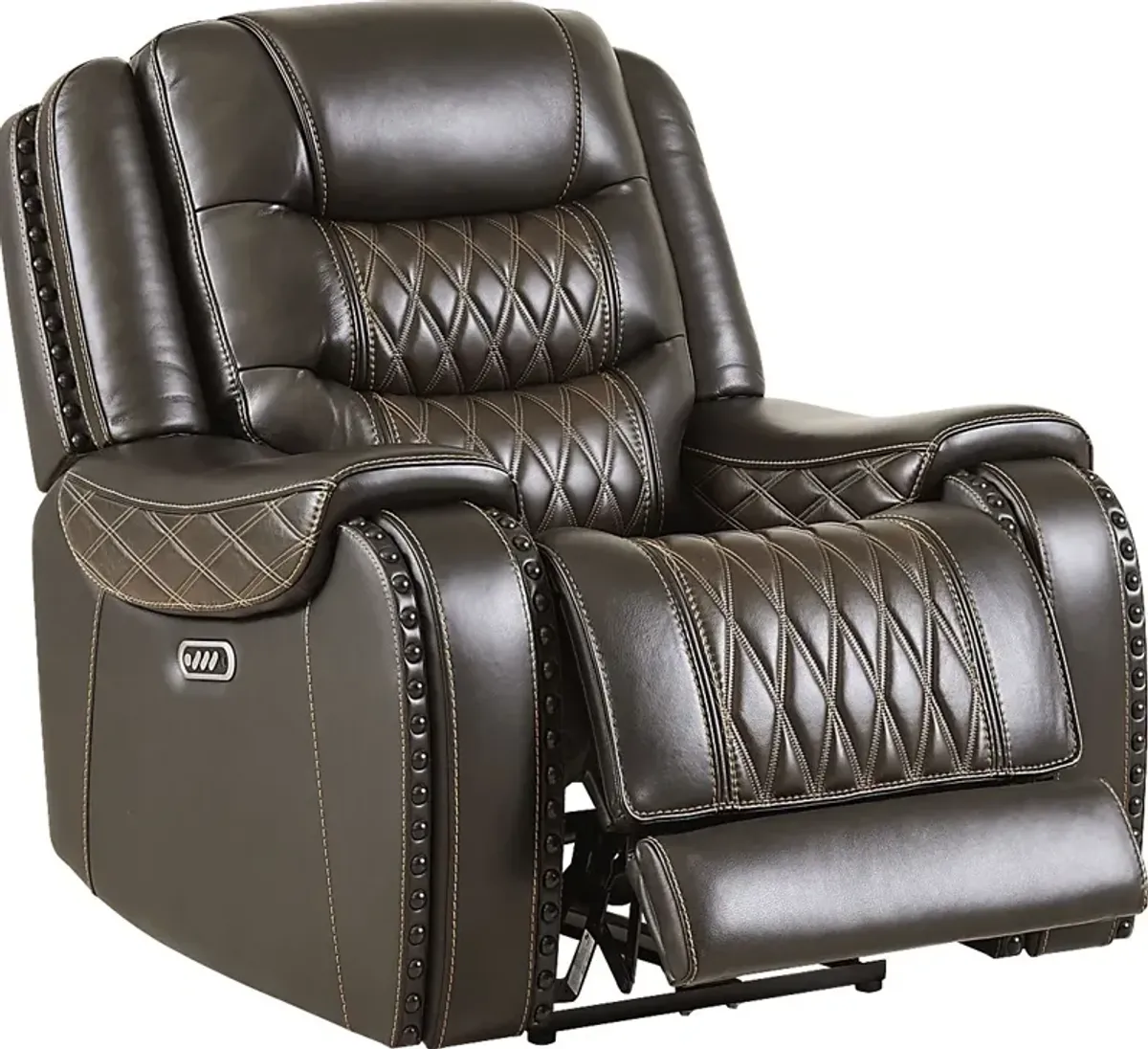 Marquee Brown Leather Triple Power Recliner