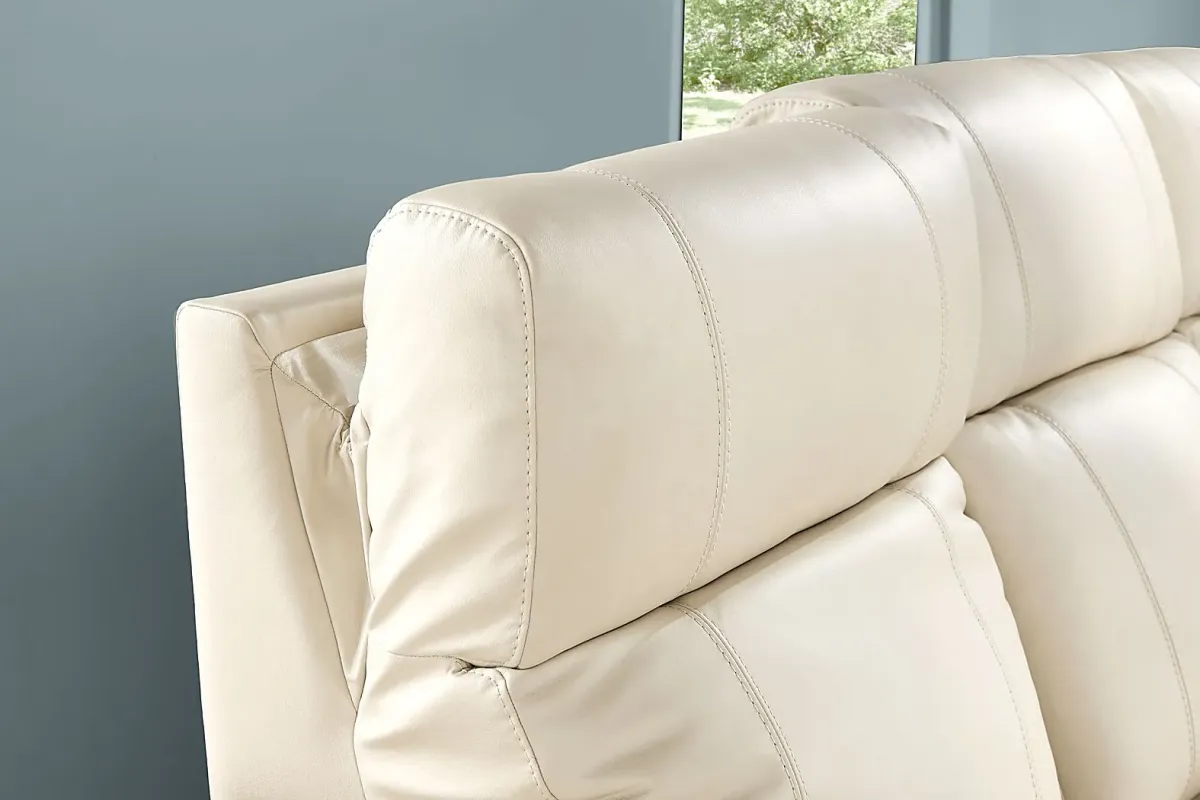 Antonella Beige Leather 7 Pc Dual Power Reclining Living Room