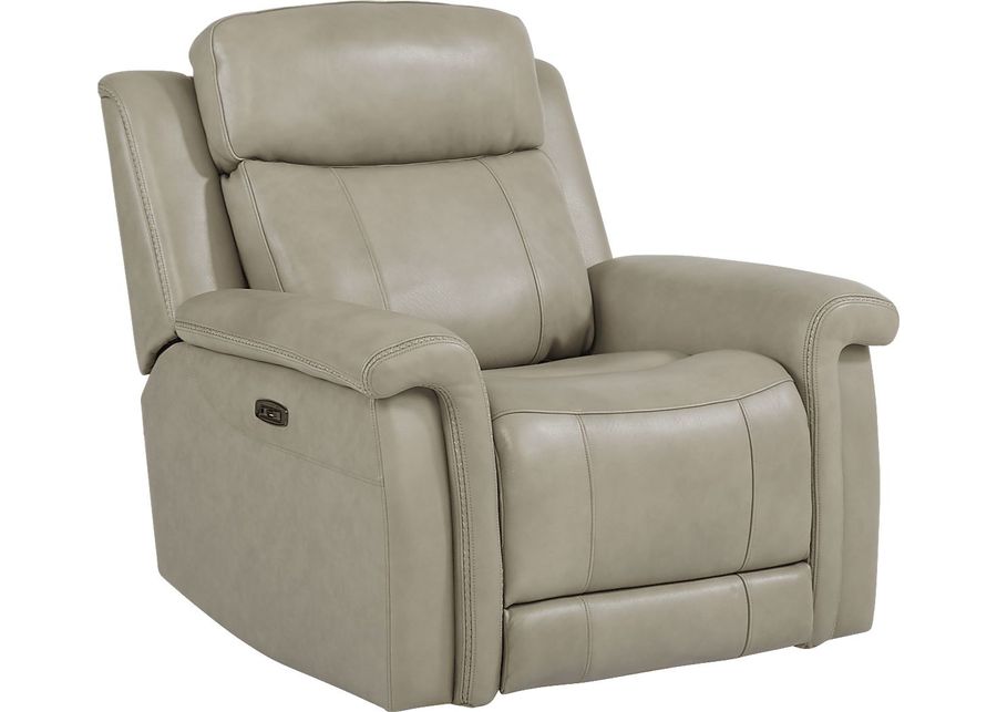 Orsini Beige Leather Dual Power Recliner