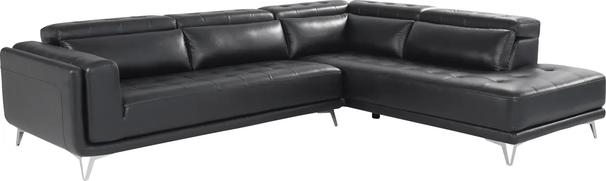 Hudson Heights Black 6 Pc Sectional Living Room