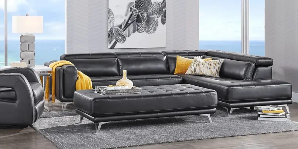 Hudson Heights Black 6 Pc Sectional Living Room