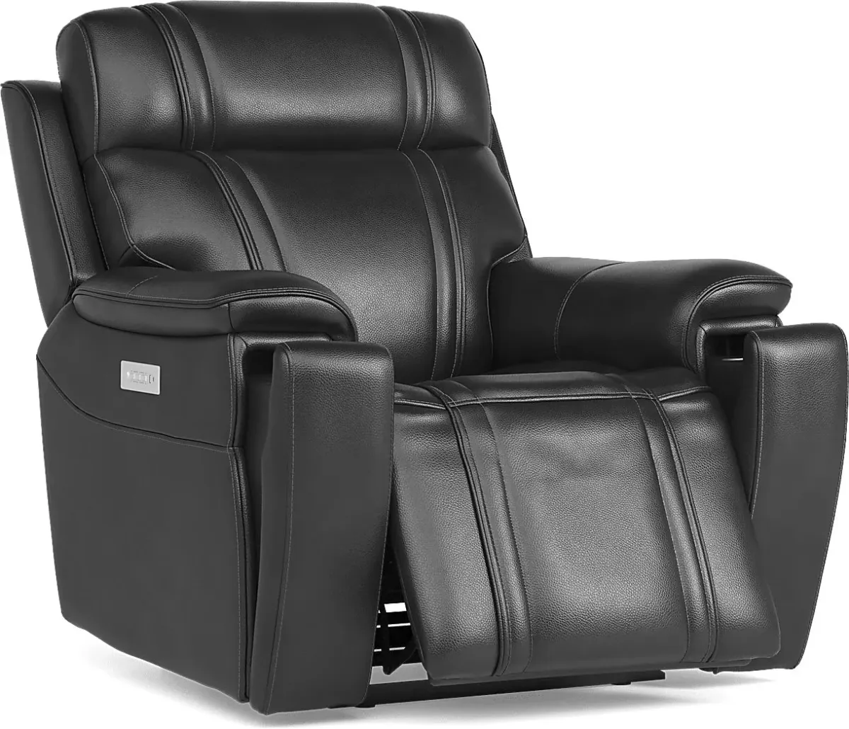 Sound Tech by Shaq Black Leather 3 Pc Triple Power Reclining Living Room with Audio