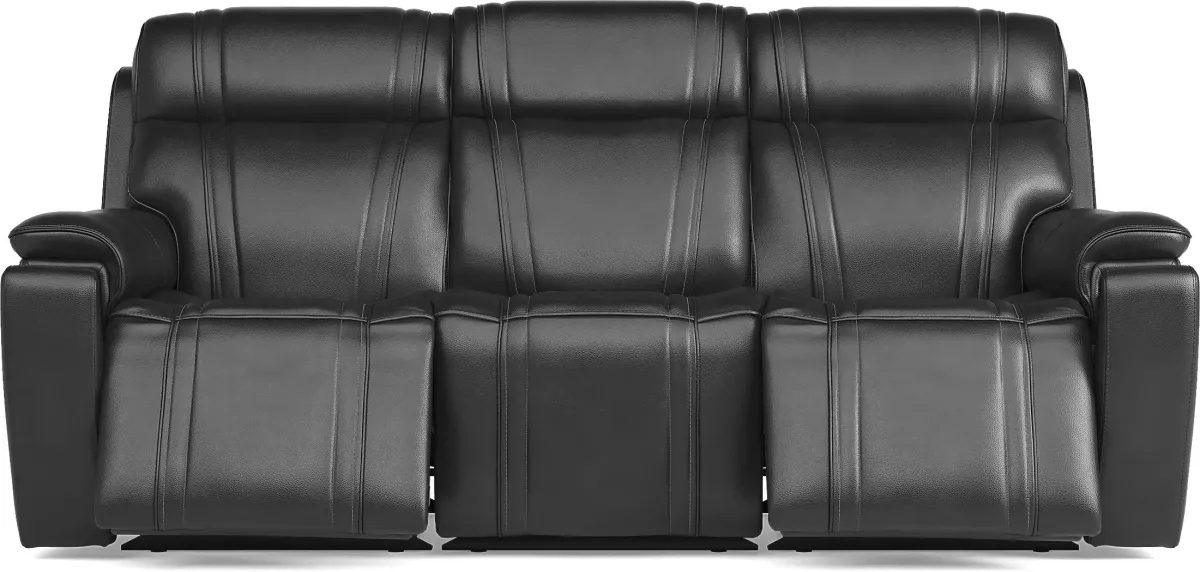 Sound Tech by Shaq Black Leather 3 Pc Triple Power Reclining Living Room with Audio