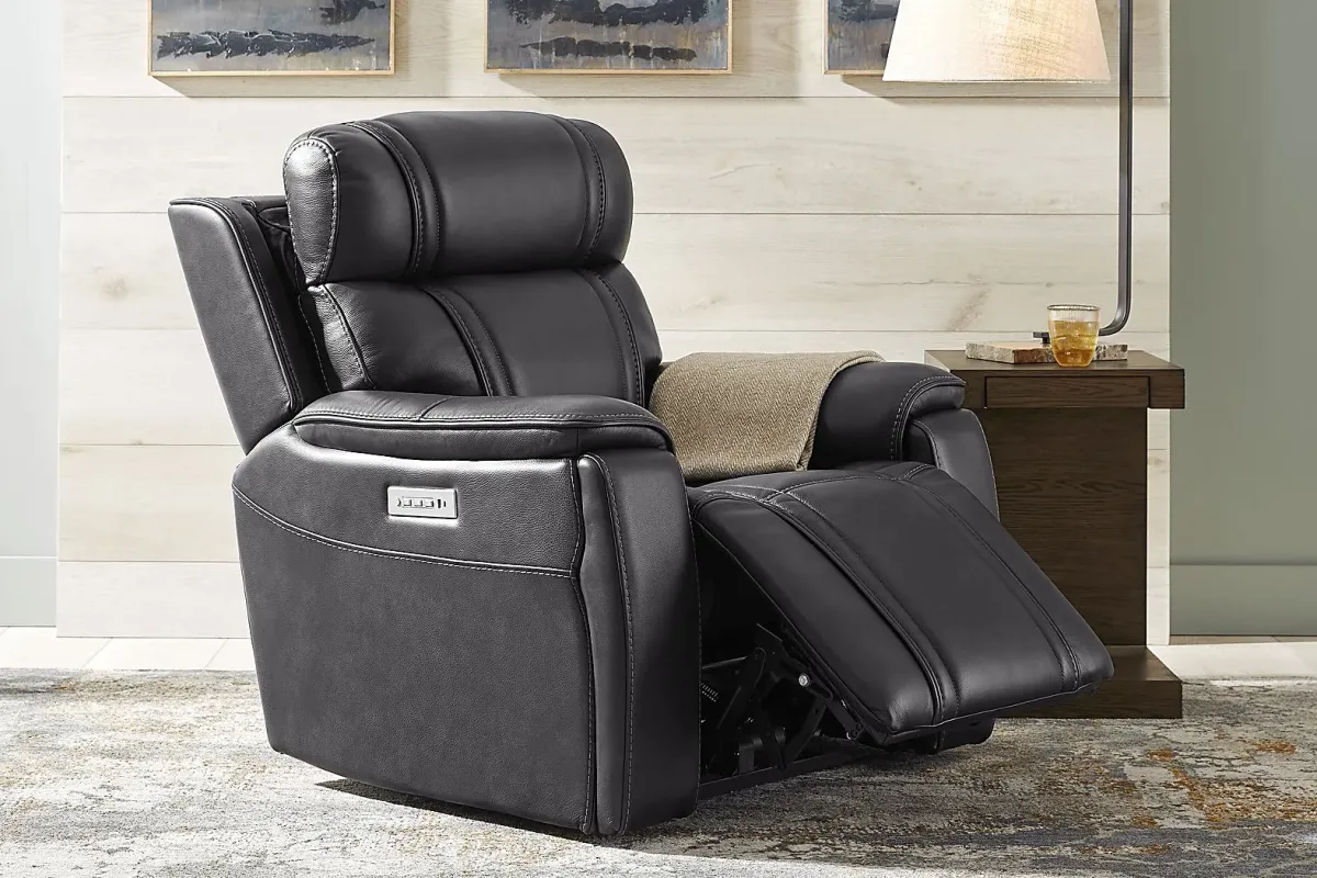 Sound Tech by Shaq Black Leather 3 Pc Triple Power Reclining Living Room with Audio