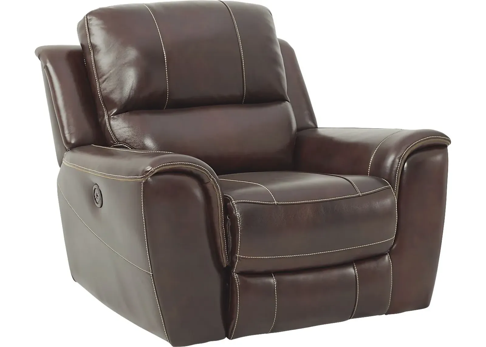 Lanzo Merlot Leather Dual Power Recliner