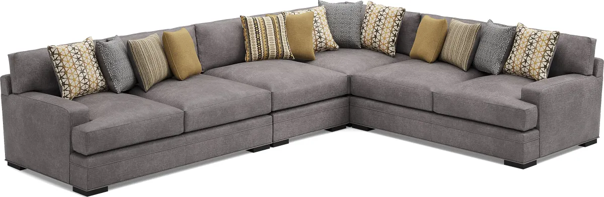 Palm Springs Silver 7 Pc Sectional Living Room