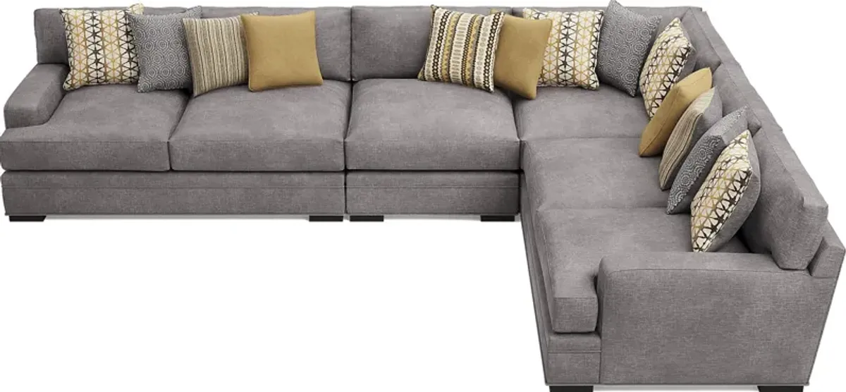 Palm Springs Silver 7 Pc Sectional Living Room