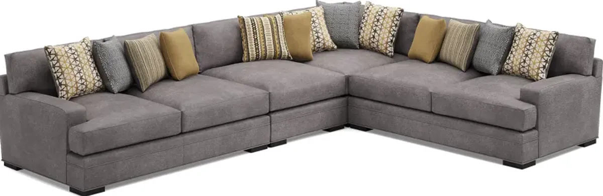 Palm Springs Silver 7 Pc Sectional Living Room