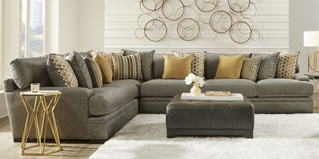 Palm Springs Silver 7 Pc Sectional Living Room